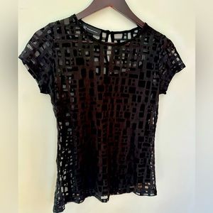 LiKE NEW INC sheer t shirt with camisole  black small
